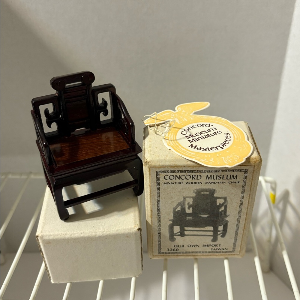 Concord Museum Miniature Wooden Mandarin Asian Chair Dollhouse scale